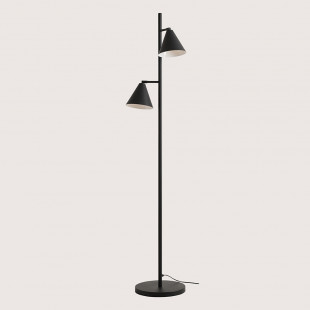 Lampa podłogowa 2 punktowa Form czarna Aldex