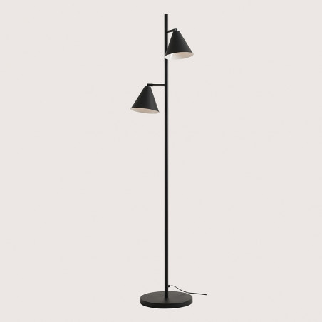Lampa podłogowa 2 punktowa Form czarna Aldex
