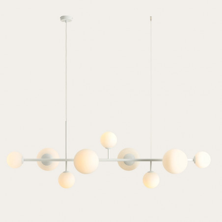 Lampa wisząca szklane kule Dione IX 168cm biała Aldex