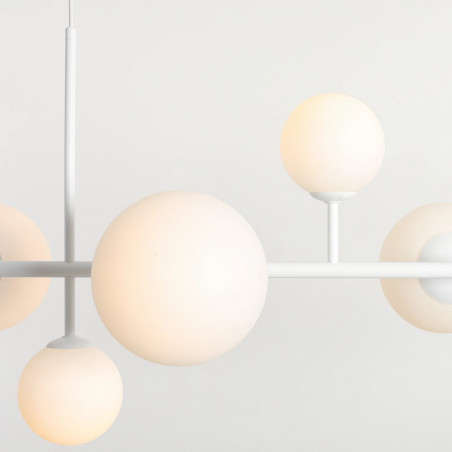 Lampa wisząca szklane kule Dione IX 168cm biała Aldex