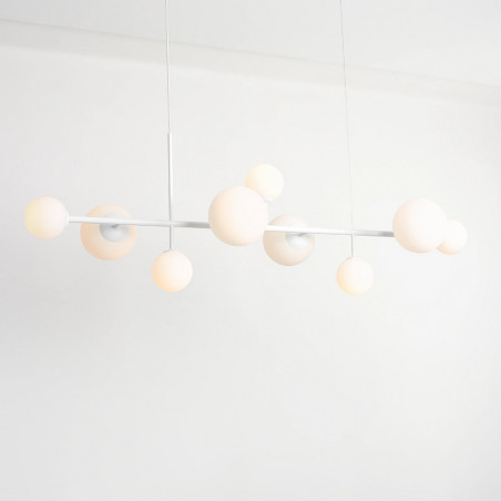 Lampa wisząca szklane kule Dione IX 168cm biała Aldex