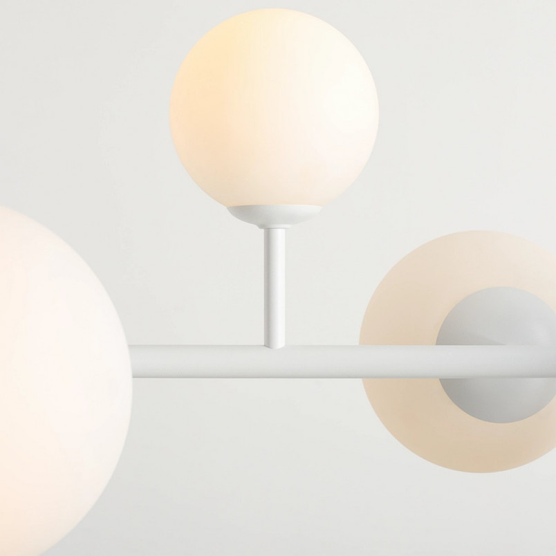 Lampa wisząca szklane kule Dione IX 168cm biała Aldex
