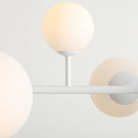 Lampa wisząca szklane kule Dione IX 168cm biała Aldex