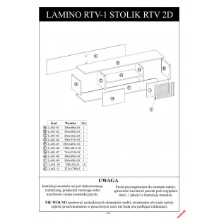 Szafka rtv na nóżkach z lamelami Lamino 180x40cm dąb craft/czarny Halmar