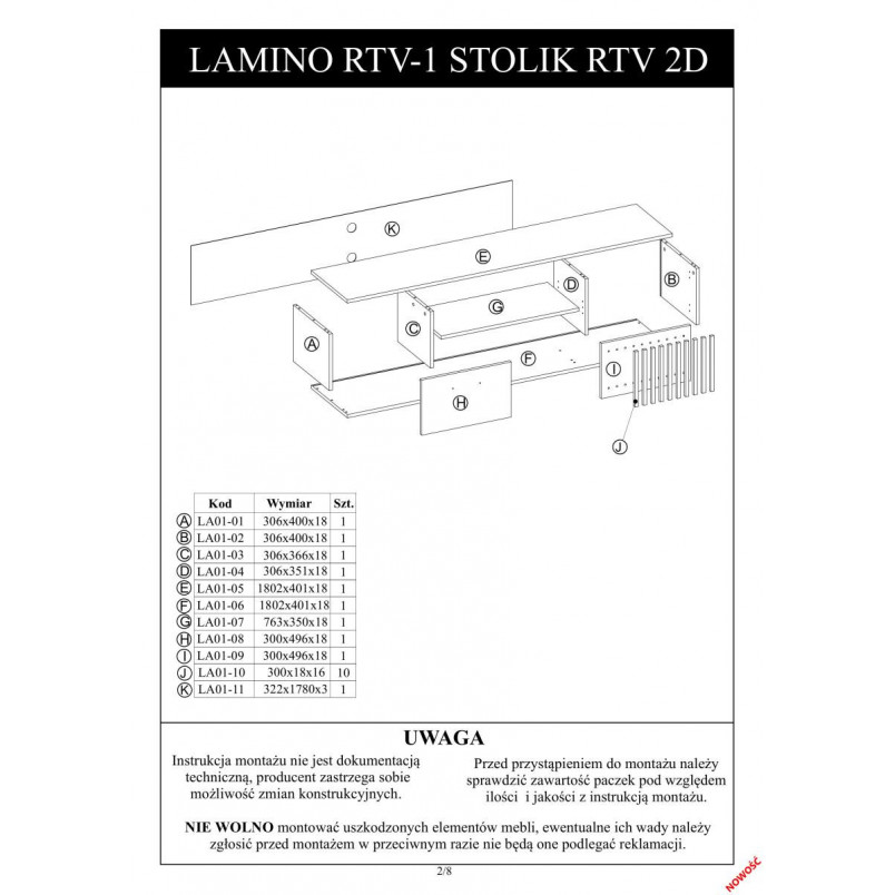Szafka rtv na nóżkach z lamelami Lamino 180x40cm dąb craft/czarny Halmar