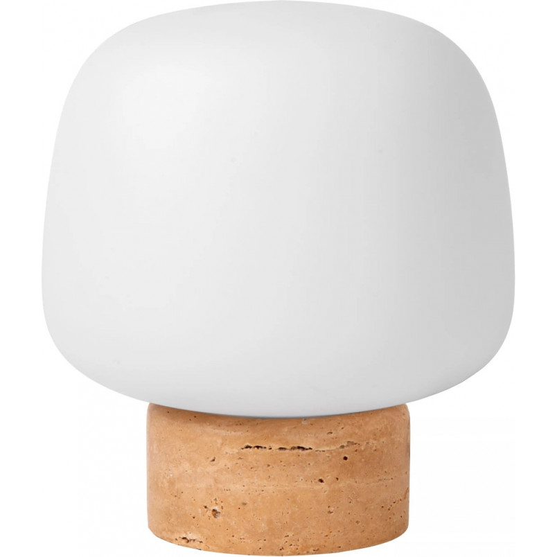 Lampa stołowa szklana na kamiennej podstawie Anston 22cm opal / trawertyn Lucide Lampa stołowa szklana na kamiennej podstawie Anston 22cm opal / trawertyn Lucide