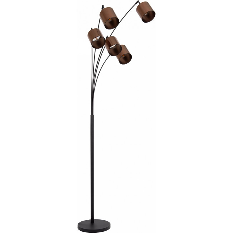 Lampa podłogowa 5 punktowa Rankos 30cm H200cm rdzawy brąz / czarny Lucide