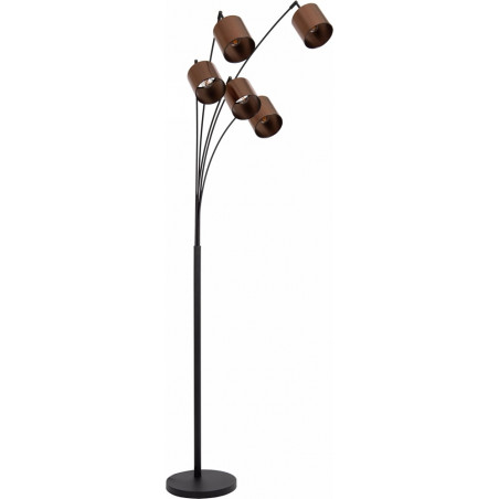 Lampa podłogowa 5 punktowa Rankos 30cm H200cm rdzawy brąz / czarny Lucide