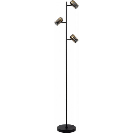 Lampa podłogowa szklana 3 punktowa Upton 154cm szkło dymione / czarny Lucide