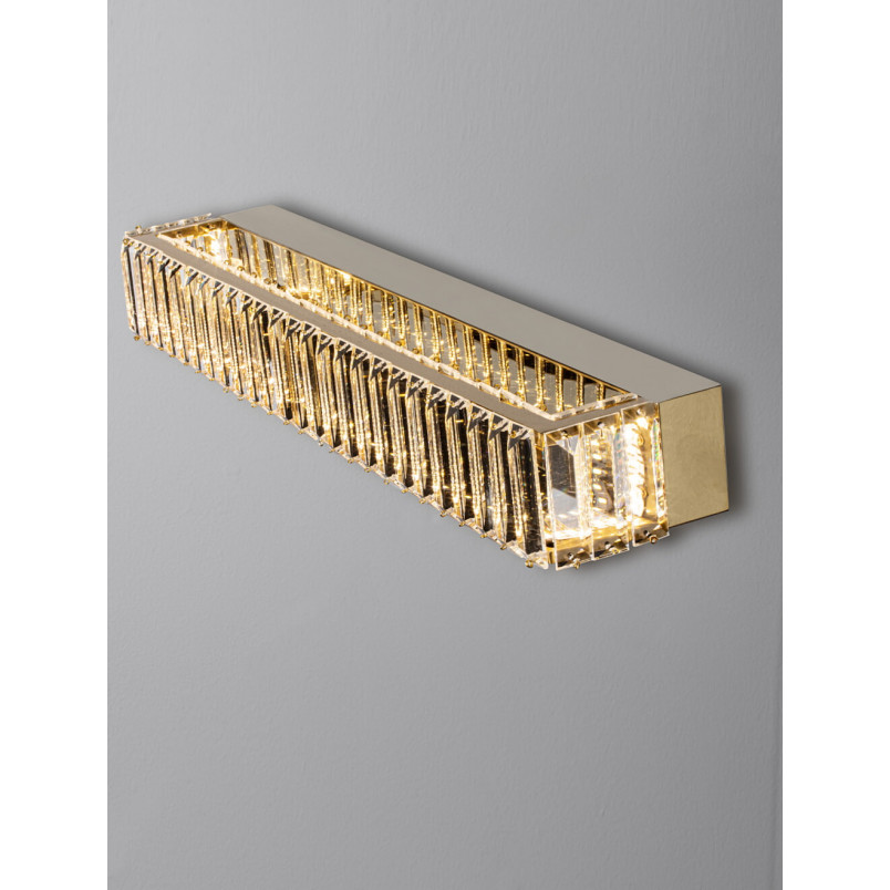 Kinkiet kryształowy glamour Queen LED II 60cm przeźroczysty / złoty