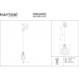 Lampa wiszące ze sklejki Roots II 30cm Maytoni