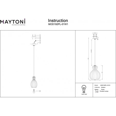 Lampa wiszące ze sklejki Roots II 30cm Maytoni