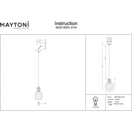 Lampa wiszące ze sklejki Roots II 20cm Maytoni