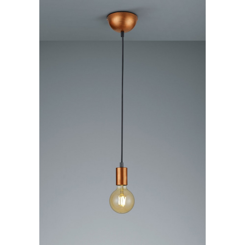 Lampa wisząca "żarówka" Cord 12cm postarzana miedź Trio