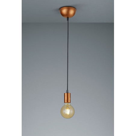 Lampa wisząca "żarówka" Cord 12cm postarzana miedź Trio