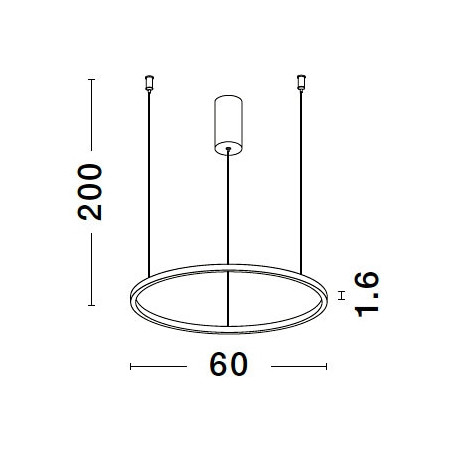 Lampa wisząca nowoczesna okrągła Cirkel LED 60cm czarna
