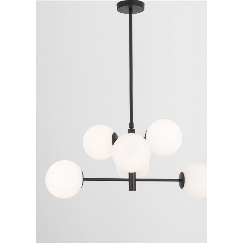 Lampa wisząca szklane kule Bola VI 70cm biało-czarna