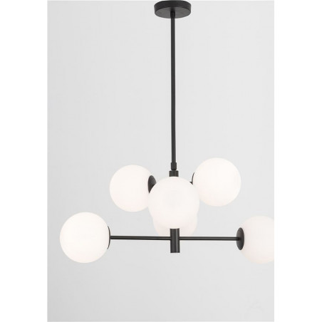 Lampa wisząca szklane kule Bola VI 70cm biało-czarna
