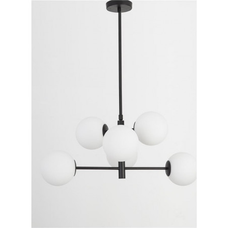 Lampa wisząca szklane kule Bola VI 70cm biało-czarna