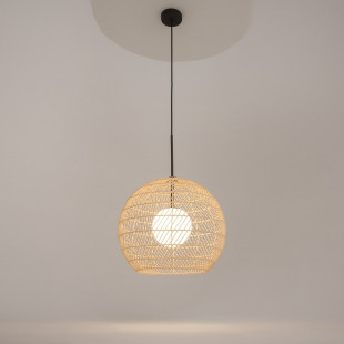 Lampa wisząca rattanowa kula boho Cane 40cm naturalna Maytoni