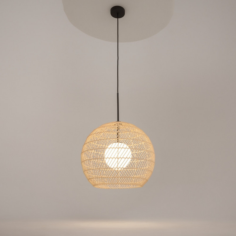 Lampa wisząca rattanowa kula boho Cane 40cm naturalna Maytoni