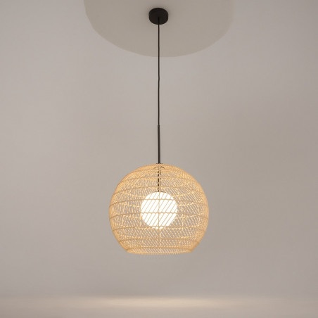Lampa wisząca rattanowa kula boho Cane 40cm naturalna Maytoni