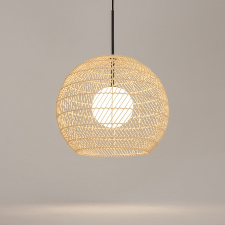 Lampa wisząca rattanowa kula boho Cane 40cm naturalna Maytoni