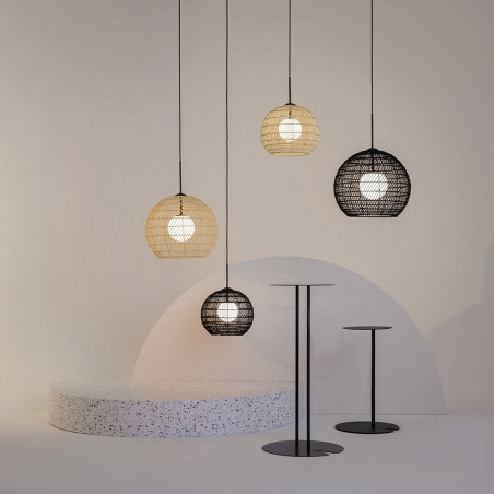 Lampa wisząca rattanowa kula boho Cane 40cm naturalna Maytoni