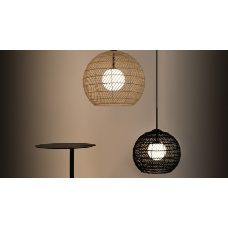 Lampa wisząca rattanowa kula boho Cane 40cm naturalna Maytoni