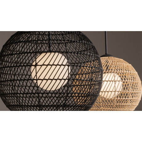Lampa wisząca rattanowa kula boho Cane 40cm naturalna Maytoni