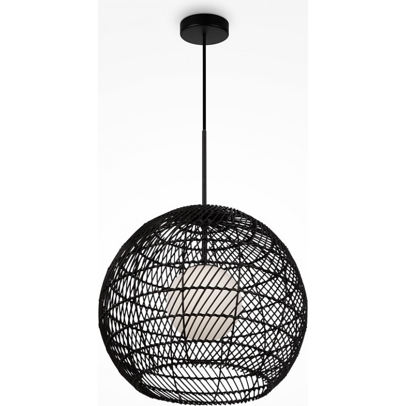 Lampa wisząca rattanowa kula boho Cane 40cm czarna Maytoni