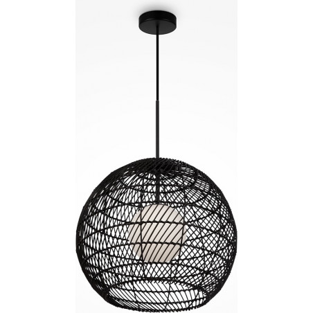 Lampa wisząca rattanowa kula boho Cane 40cm czarna Maytoni