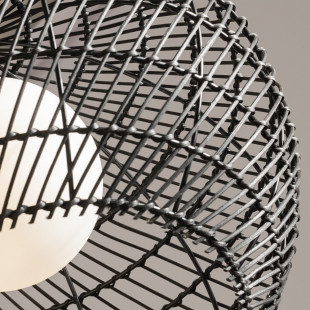Lampa wisząca rattanowa kula boho Cane 40cm czarna Maytoni