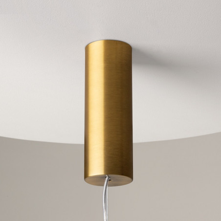Lampa wisząca szklana podłużna Cosmo LED 98cm przeźroczysto-mosiężna Maytoni