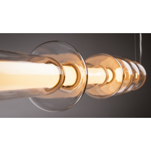 Lampa wisząca szklana podłużna Cosmo LED 98cm przeźroczysto-mosiężna Maytoni