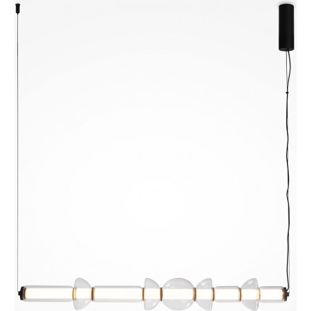 Lampa wisząca szklana podłużna Cosmo LED 98cm przeźroczysto-czarna Maytoni