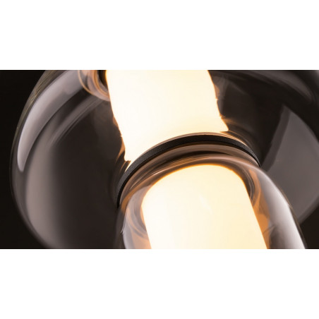Lampa wisząca szklana podłużna Cosmo LED 98cm przeźroczysto-czarna Maytoni