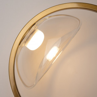 Kinkiet szklany okrągły Lunare LED 32cm przeźroczysty / postarzany mosiądz Maytoni