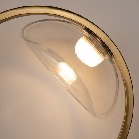 Kinkiet szklany okrągły Lunare LED 32cm przeźroczysty / mosiądz Maytoni