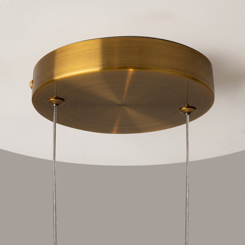 Lampa wisząca szklana na okręgu Lunare LED 32cm przeźroczysto-mosiężna Maytoni