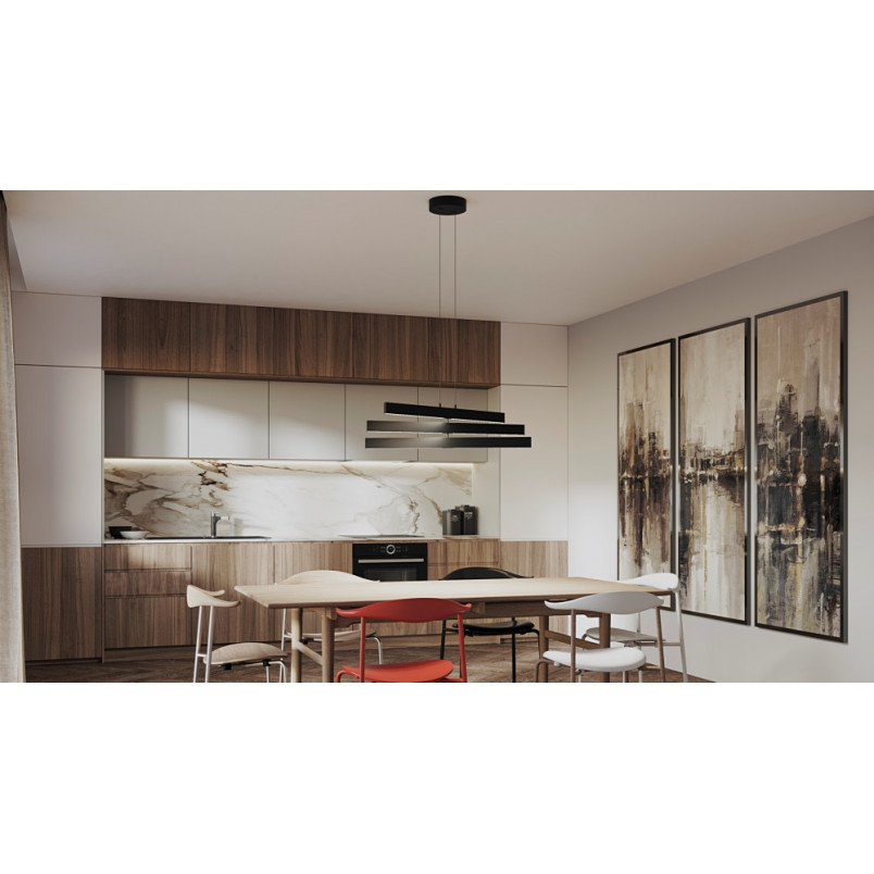 Lampa wisząca nowoczesna Origami LED 80cm czarna Maytoni
