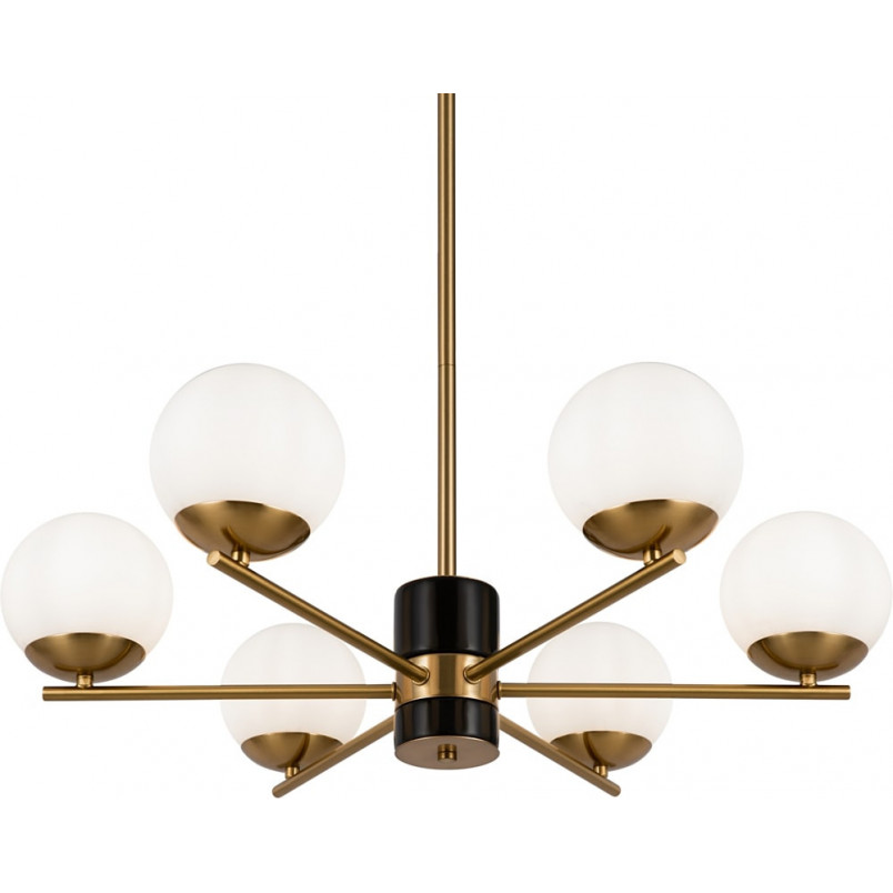 Żyrandol szklane kule retro Marble VI 67cm biały / mosiądz Maytoni