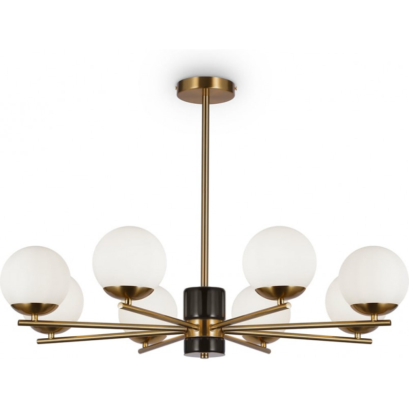 Żyrandol szklane kule retro Marble VII 81cm biały / mosiądz Maytoni