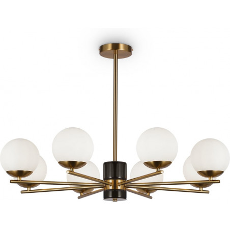 Żyrandol szklane kule retro Marble VII 81cm biały / mosiądz Maytoni