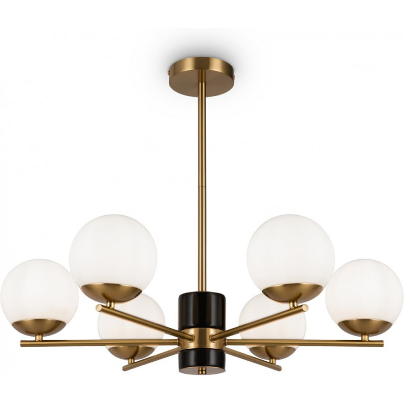 Żyrandol szklane kule retro Marble VII 81cm biały / mosiądz Maytoni