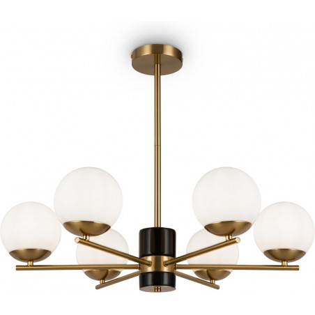 Żyrandol szklane kule retro Marble VII 81cm biały / mosiądz Maytoni