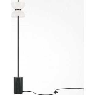 Lampa podłogowa japandi na marmurowej podstawie Kyoto LED biało-czarna Maytoni