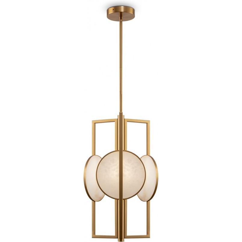 Lampa wisząca vintage Marmo 30,5cm alabaster / mosiądz Maytoni