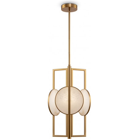 Lampa wisząca vintage Marmo 30,5cm alabaster / mosiądz Maytoni