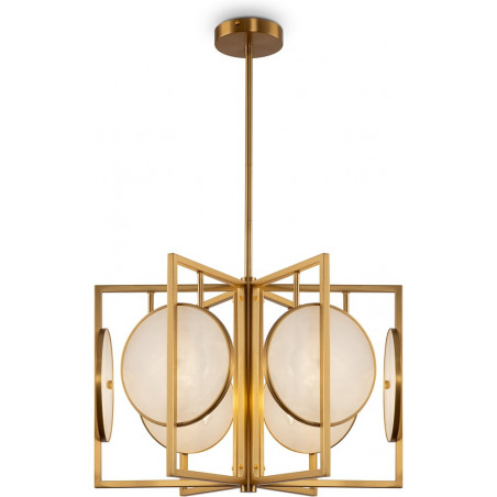 Lampa wisząca vintage Marmo 51,7cm alabaster / mosiądz Maytoni